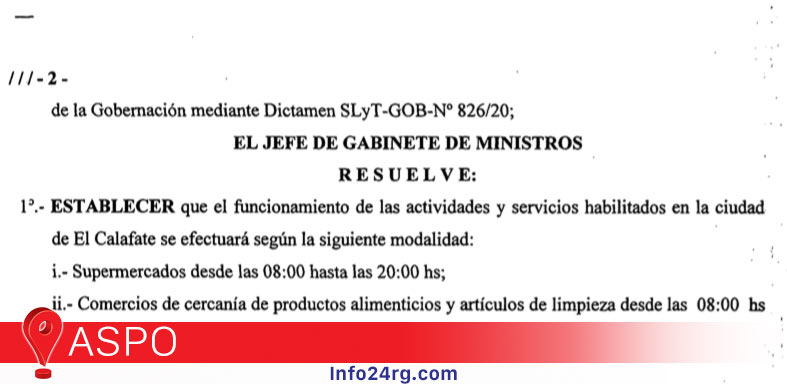 Nuevos horarios y aperturas de actividades para Río Gallegos y El Calafate