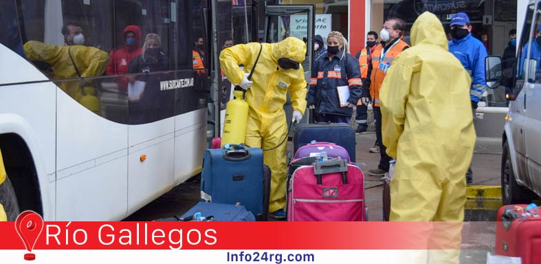 Realizan controles tras el arribo de 50 santacruceños