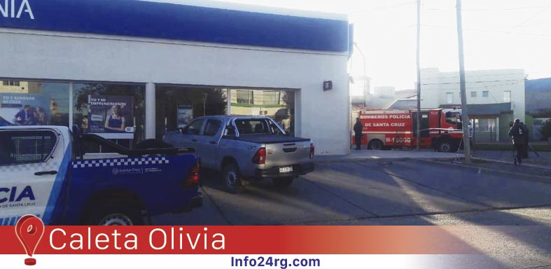 tensión en una sucursal bancaria de Caleta Olivia