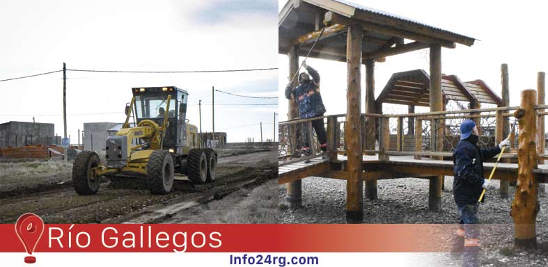 Río Gallegos: Amplio despliegue de trabajadores y trabajadoras municipales en distintos barrios de la ciudad