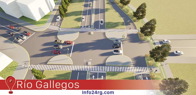 paisaje vial de Río Gallegos