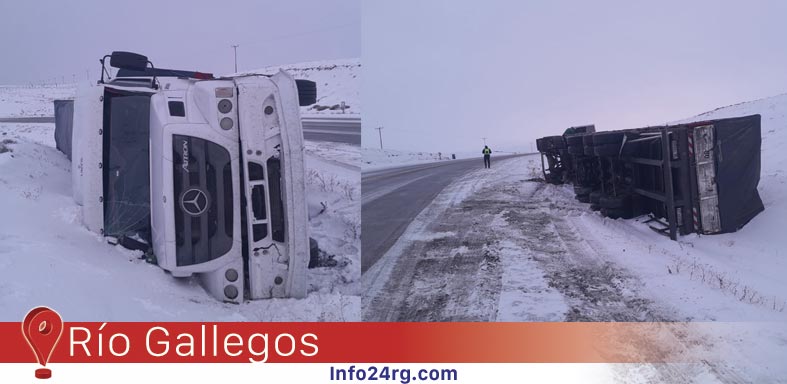 Camión vuelca en la Ruta Nacional N° 3