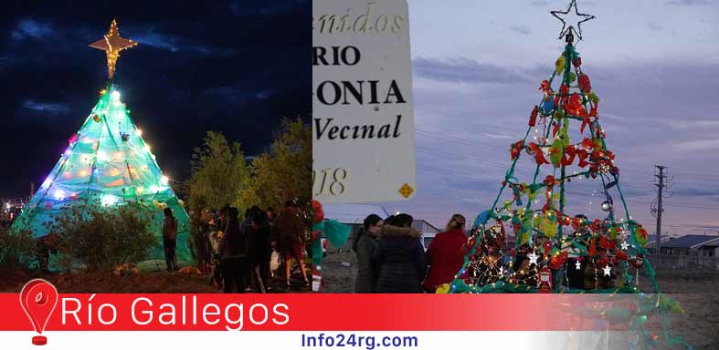 barios Patagonia y San Benito con árboles reciclados