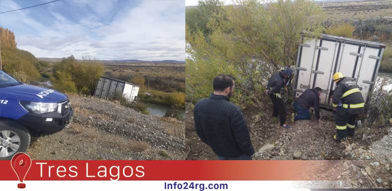Se queda sin frenos y termina en el río Chalina