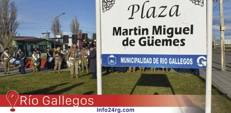 Acto oficial en Plaza Güemes: Río Gallegos rindió tributo al héroe salteño de la independencia