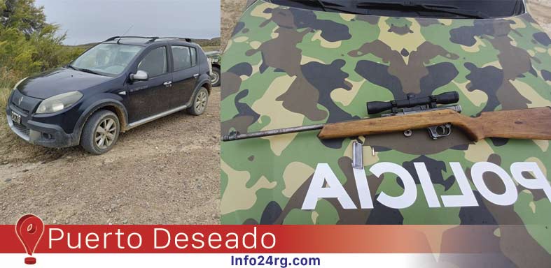 caza furtiva en zona rural de Puerto Deseado