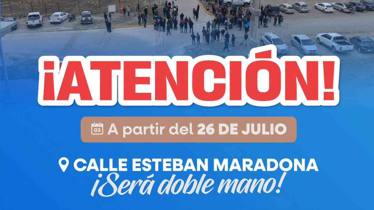 Río Gallegos modifica el sentido de la calle Esteban Maradona para optimizar el tránsito