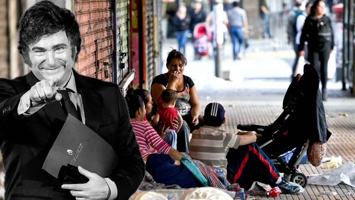 Milei empuja a  dos millones de Argentinos a la pobreza en tan solo 6 meses